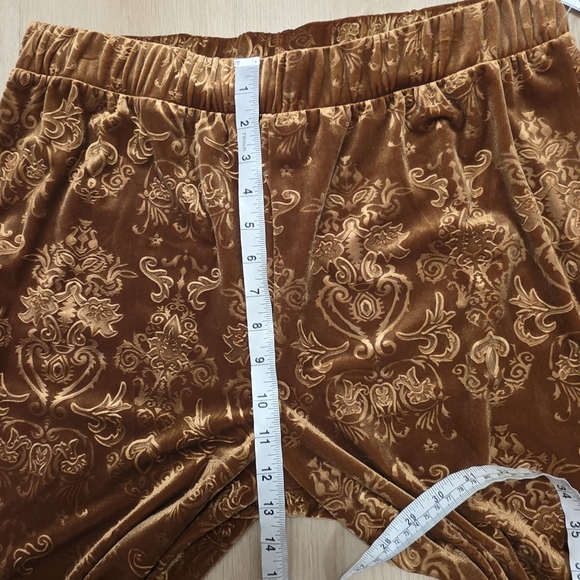 NEW Beyond Yoga Velvet Burnout Brown Patterned Boho Best Dressed Pants Size XL - Picture 7 of 13